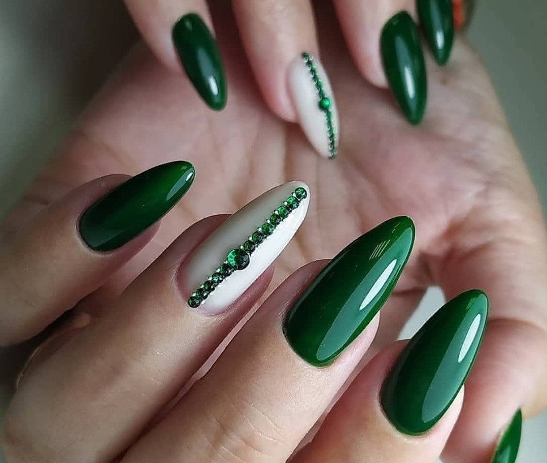 Ногти Зеленого Цвета С Рисунком