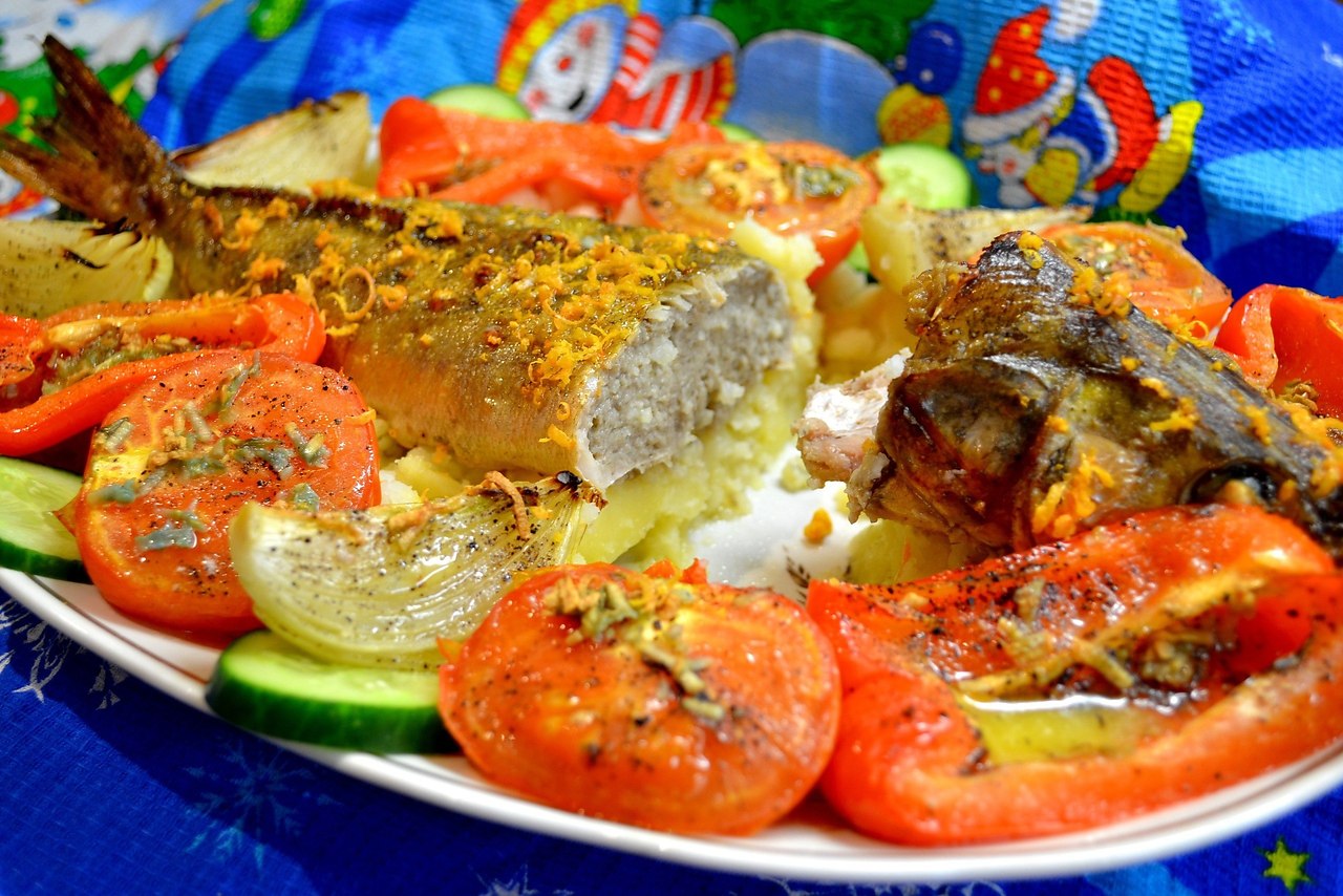 Филе судака с овощами в духовке рецепты с фото