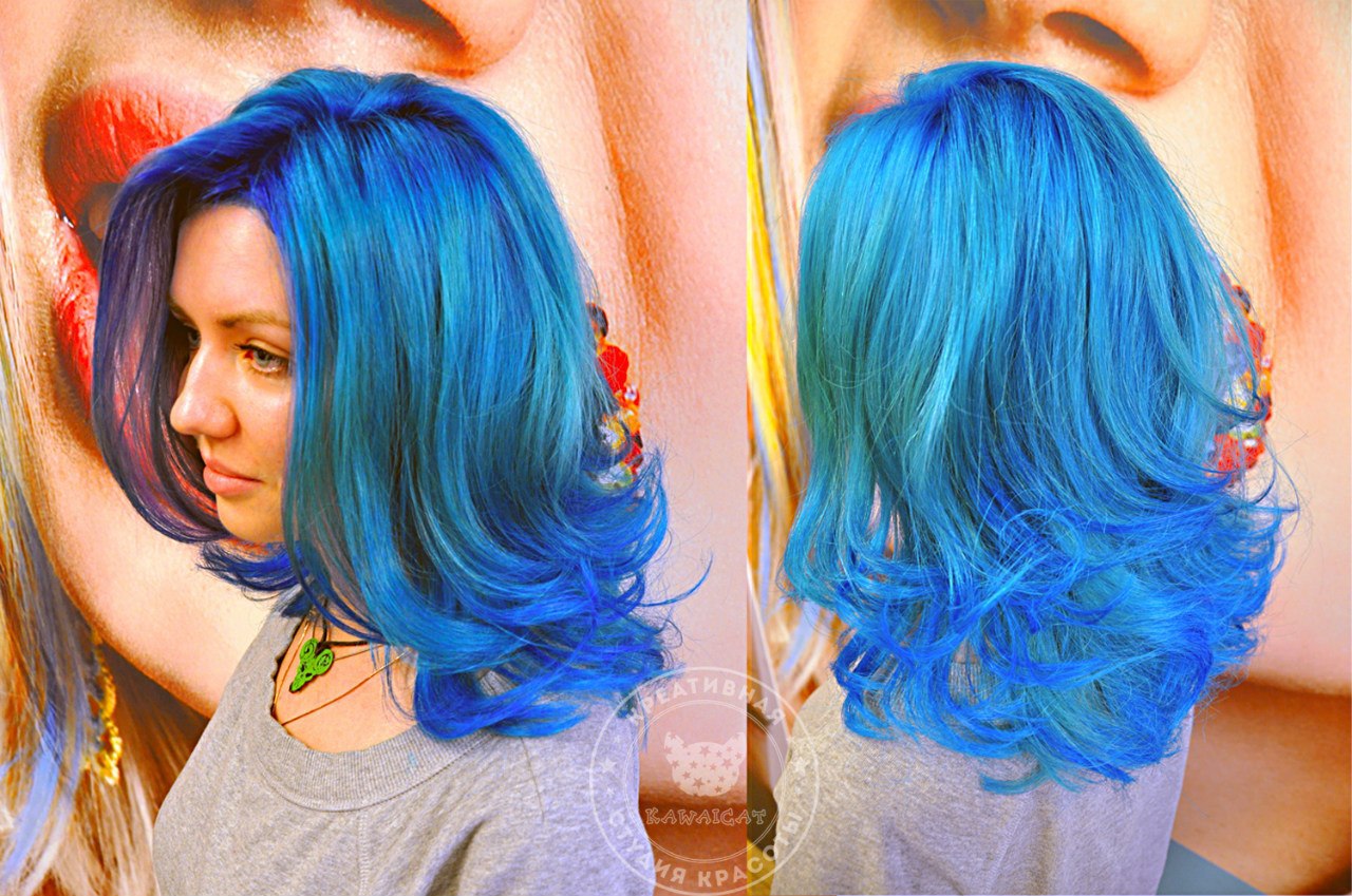 Синий и желтый краска для волос
