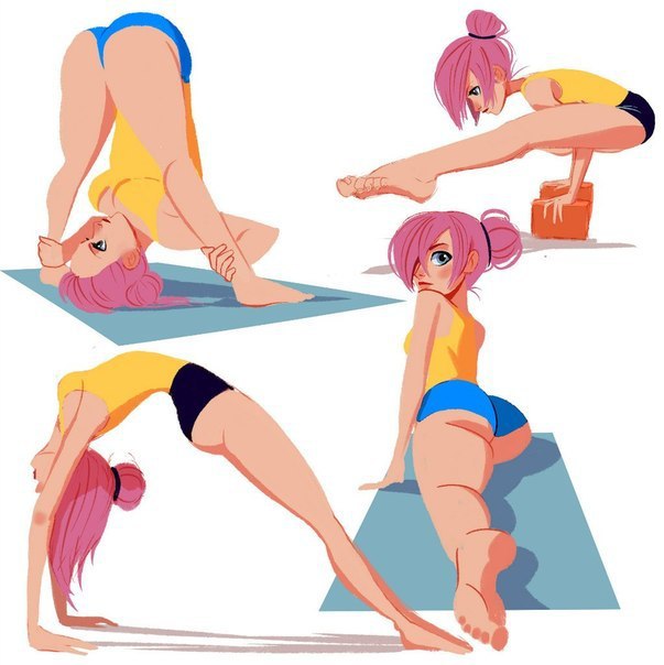 Anime girl working out