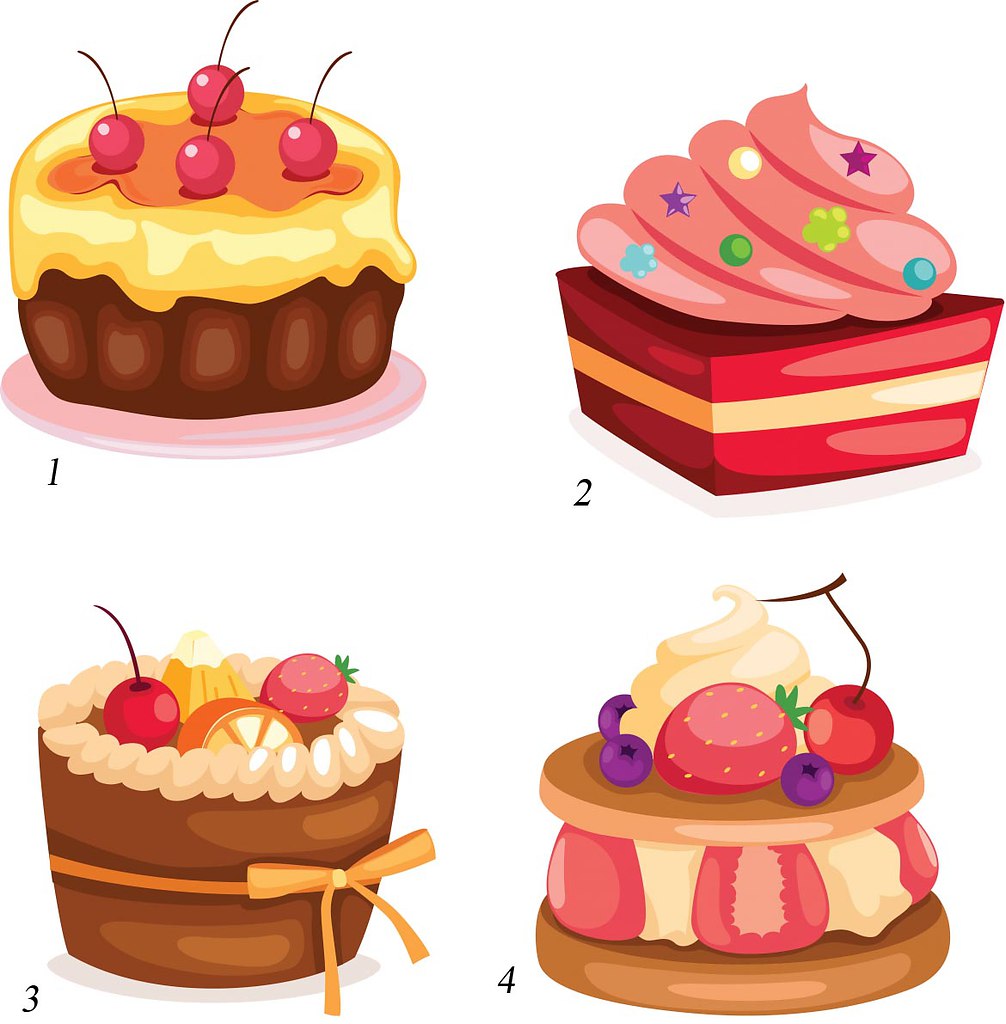Мультяшные тортики и пироженки
