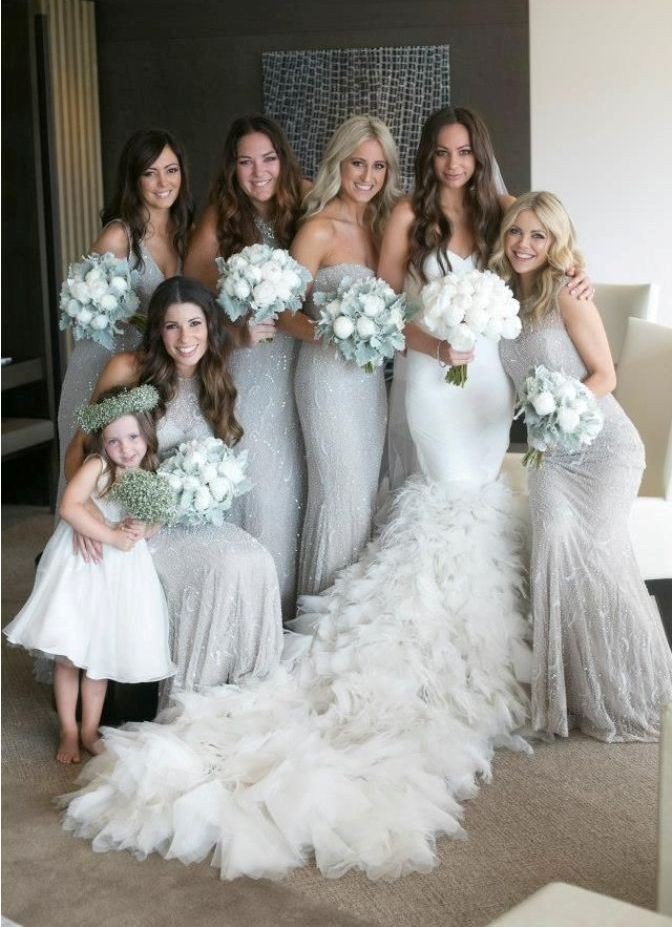 Свадебные платья серебро