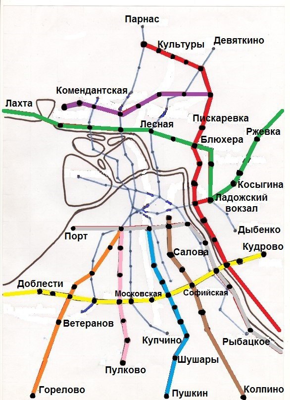 Схема станции метро девяткино