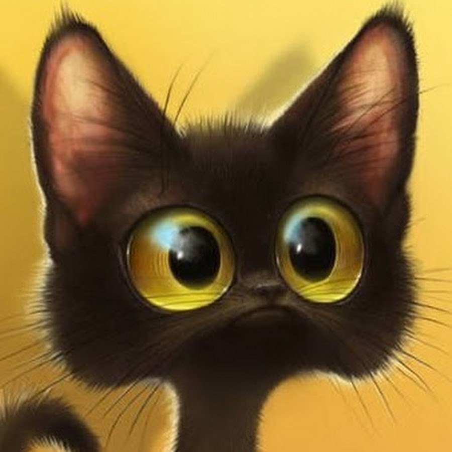 Мультяшные коты с большими глазами
