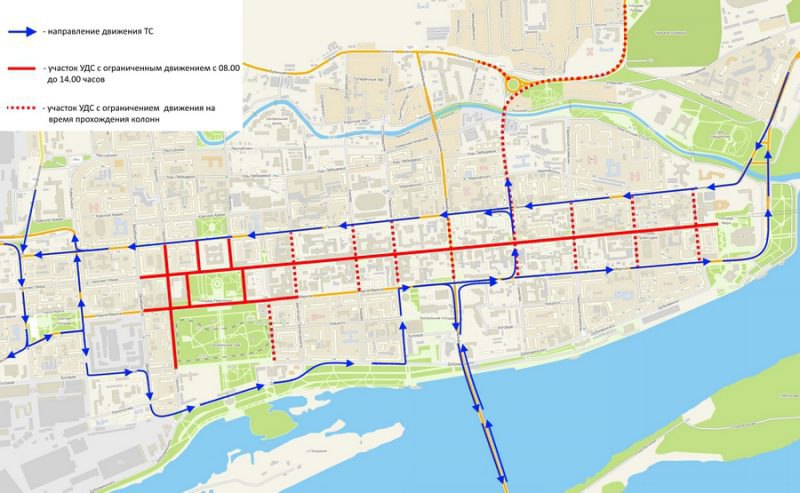 Схема перекрытия дорог екатеринбург 9 мая
