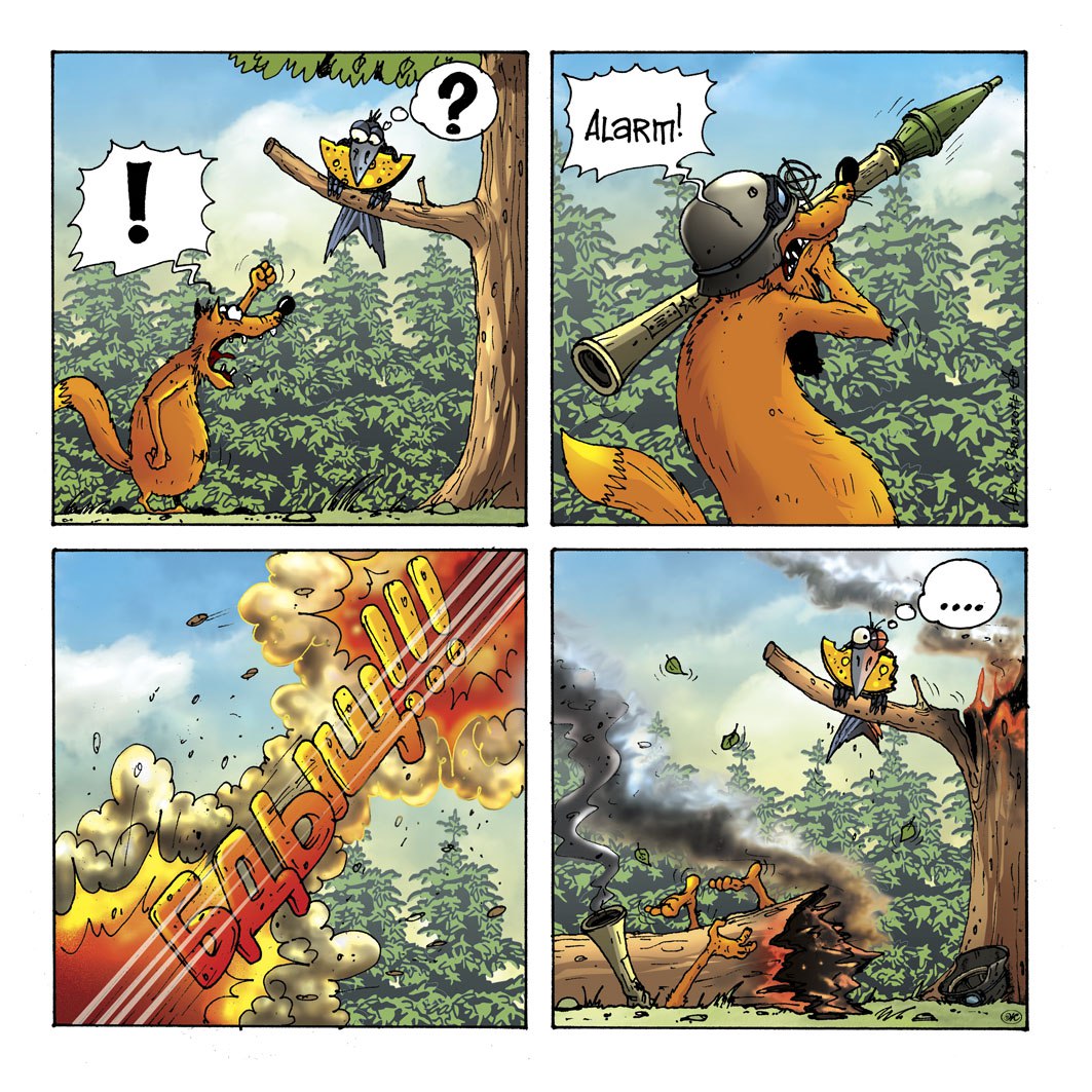 Комикс про ворону и лисицу