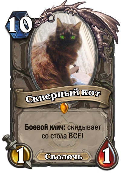 Кот скидывает со стола