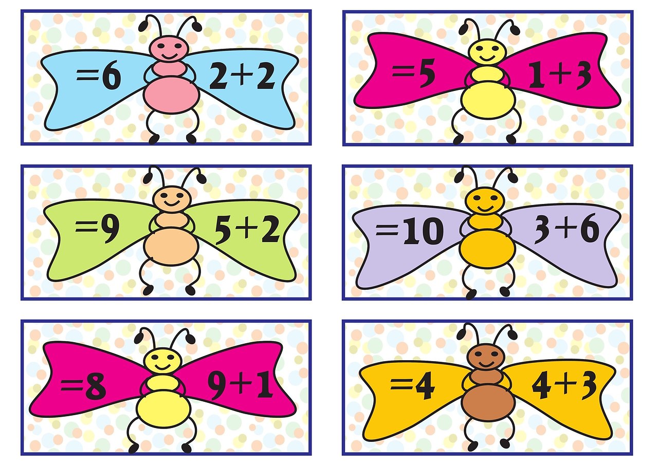 Математические бабочки для детей