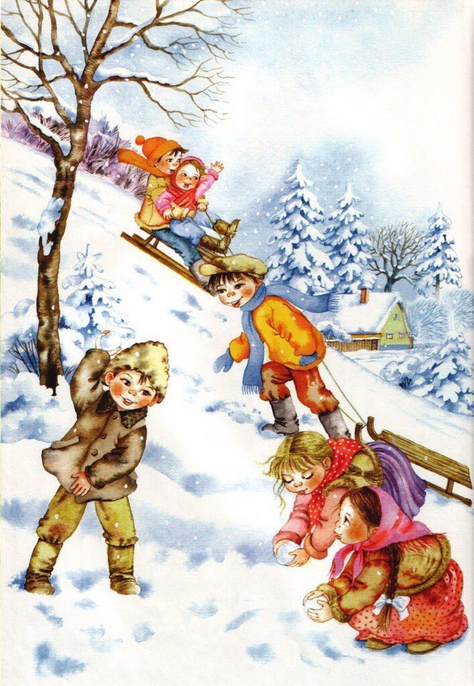 Картинки о зиме для детей 7-8 лет, картинки