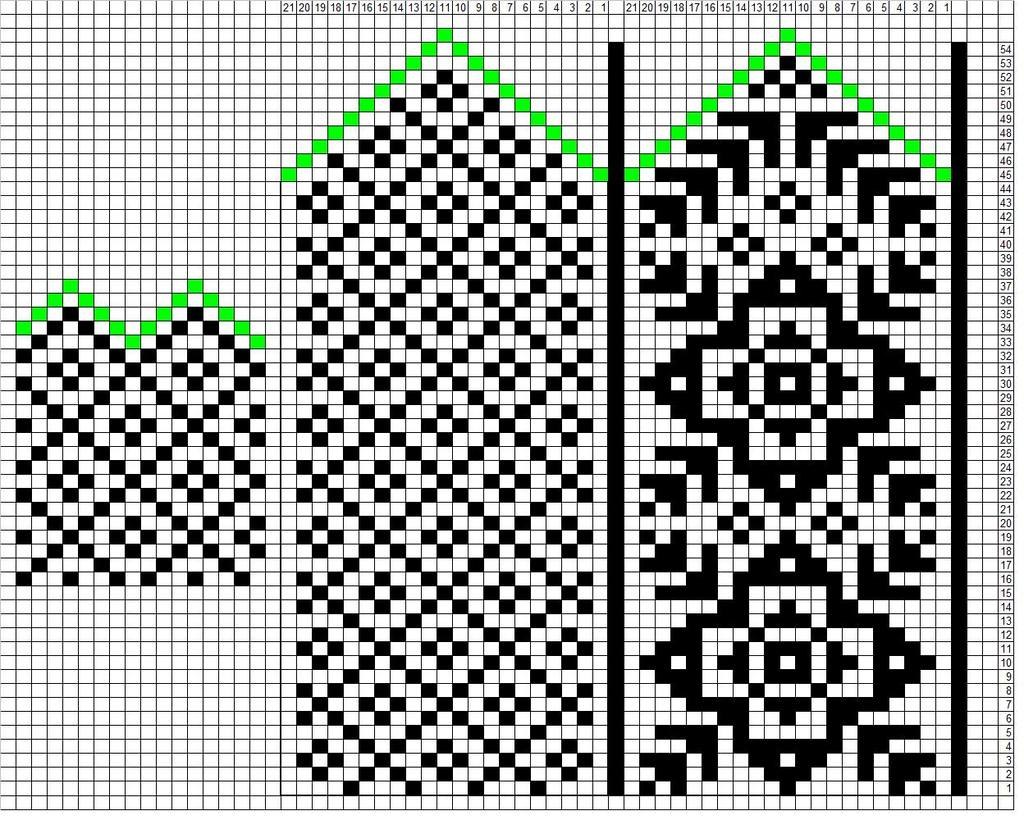 Схема орнамента для мужских варежек