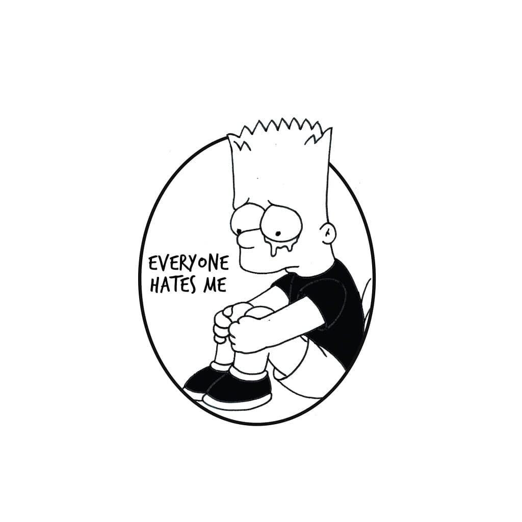 Bart simpson tattoo sad