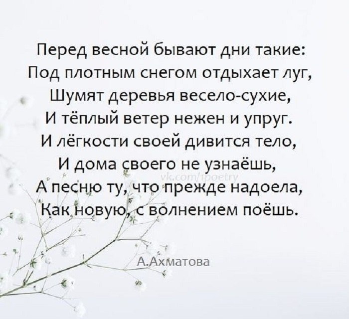 Какую картину описывает а ахматова в стихотворении перед весной бывают дни