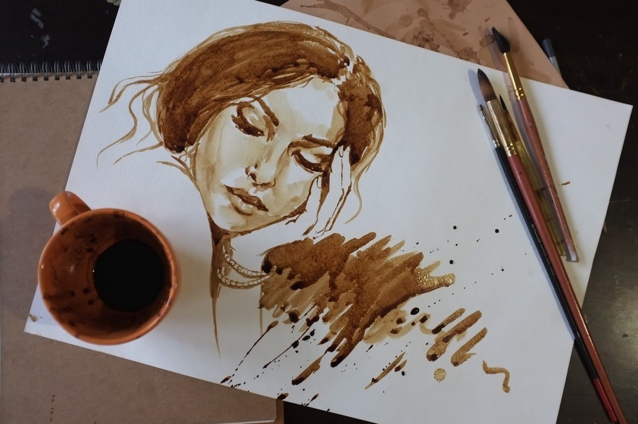 Рисование кофем