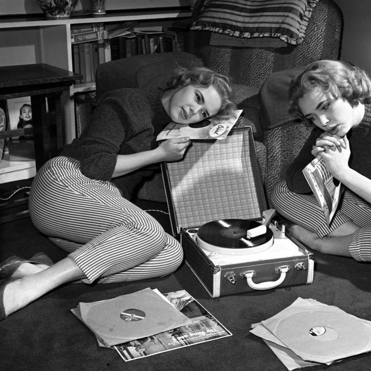 Vintage girl talking dirty