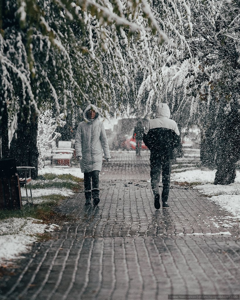 Снег в красноярске фото