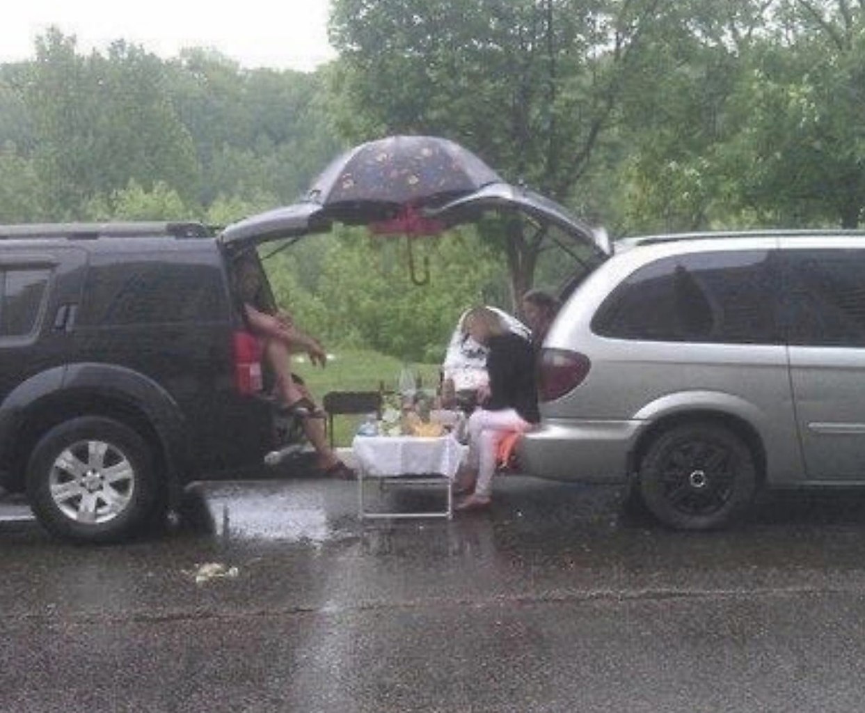Русская смекалка пикник под дождем