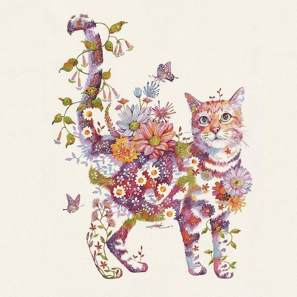Котик из цветов