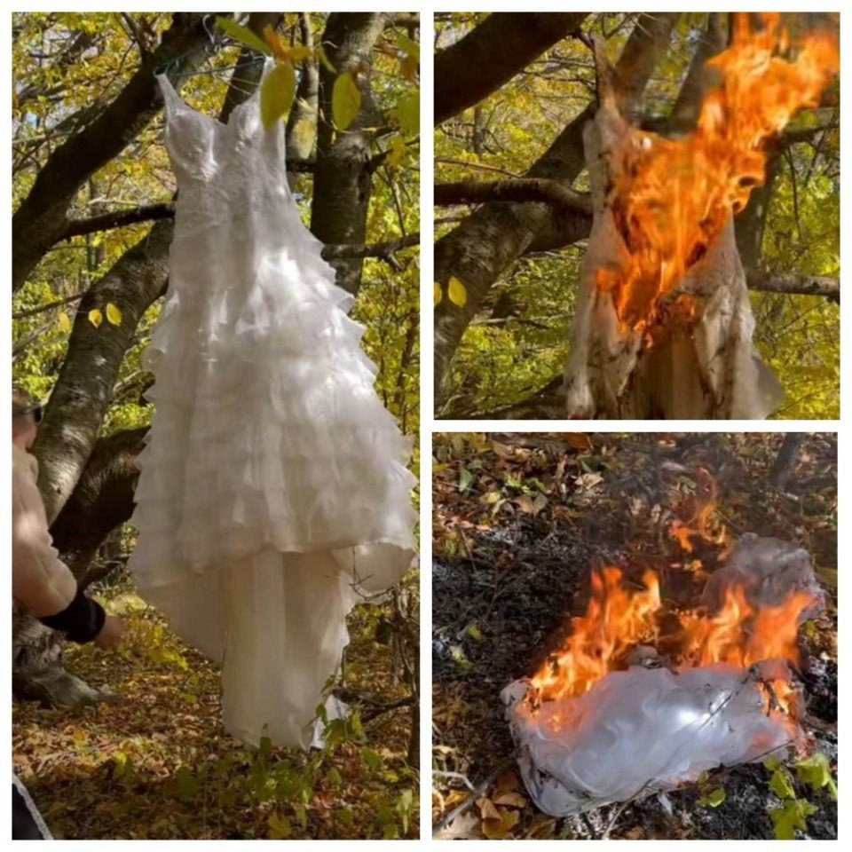Сожгла платье