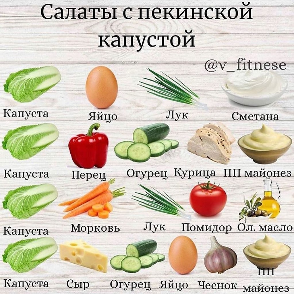 Выбрать продукты для салата