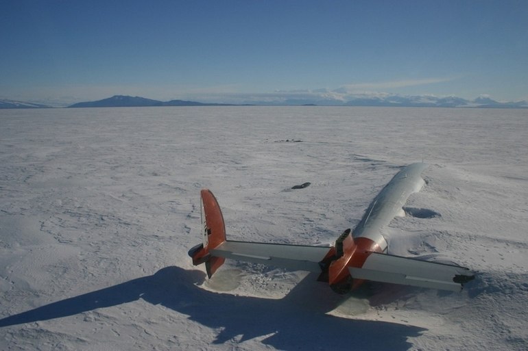 The remains of the Pegasus in McMurdo Sound, Antarctica.