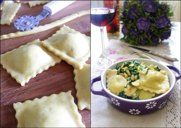 Равиоли с грибами и сыром. Ингредиенты: 250 гр муки 2 яйца 50 мл масла (я брала масло из тыквенных ...