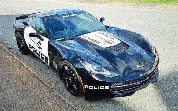 Chevrolet C7 Corvette Stingray with police livery.