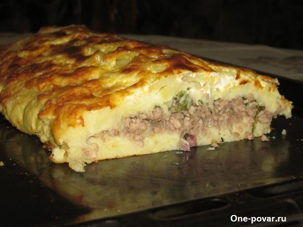 Картофельная запеканка с мясом. Для сытного обеда нам понадобится: * фарш из свинины и говядины ...