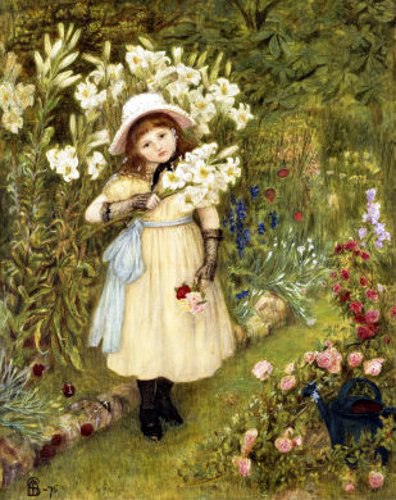 Effie Holding A Lily And A Posy Of Roses / Эффи Холдинг Лили И Пози из роз