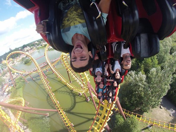 Riding the roller coasters at Park Asterix in Paris. Photo by Jaume Plomer Suau. ! ...