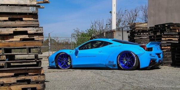 Liberty Walk Blue Ferrari 458 Italia Widebody - 4