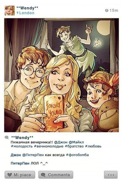 Если бы у героев «Диснея» был Instagram.Итальянский иллюстратор Симона Бонафини показала, как бы ... - 4