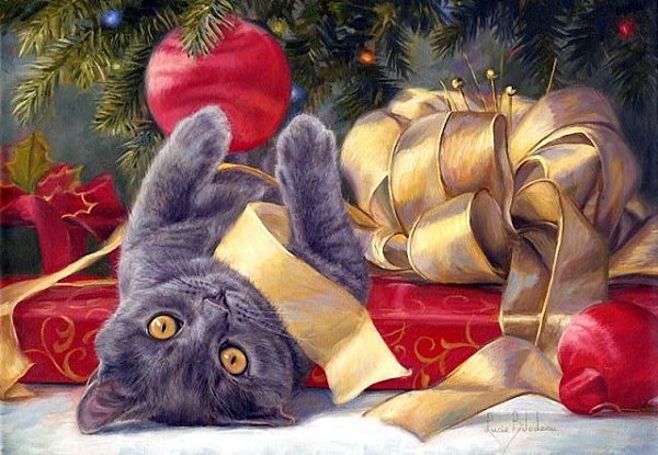 Кошки... Художница Lucie Bilodeau. У кого есть кошка, тот может не бояться одиночества. (Даниель ... - 6
