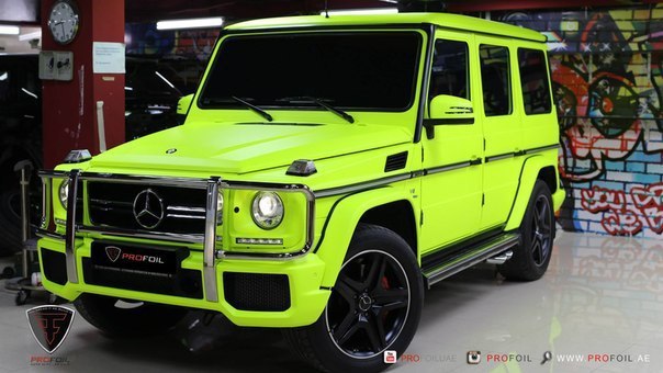 Fluro Yellow Mercedes-Benz G 63 AMG by Profoil. - 8