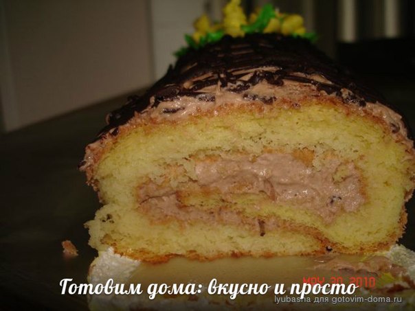 Рулет от Любаши.Много есть рецептов рулетов, но у многих они ломаются при скручивании. Хочу ...