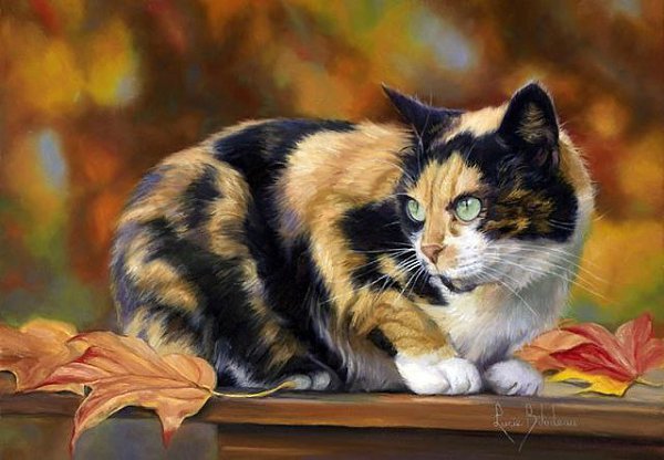 Кошки... Художница Lucie Bilodeau. У кого есть кошка, тот может не бояться одиночества. (Даниель ... - 2