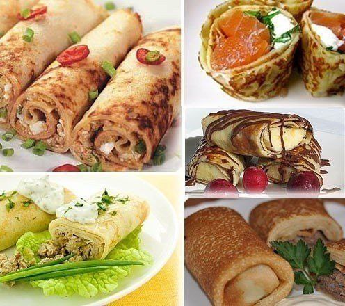 15 самых вкусных начинок для блинчиков.1. Блины с начинкой из яиц Состав: 4 яйца, 50 гр. зеленого ...