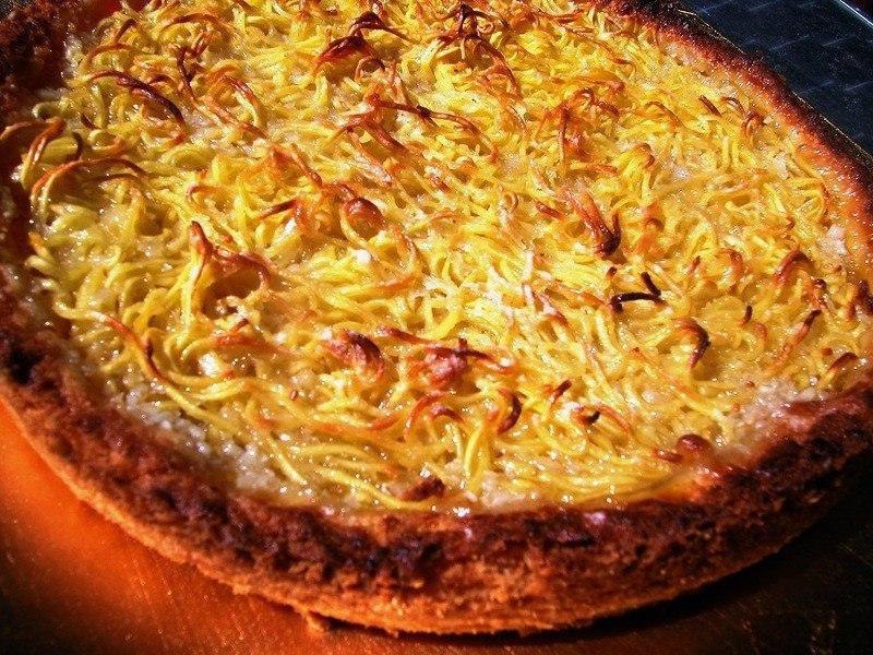 Торт с кудряшками.Ингредиенты Для песочного теста: Мука — 250 г Сахар — 100 г Сливочное масло — 80 г ...