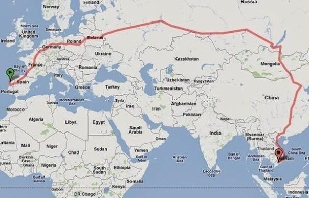 Самый долгий прямой железнодорожный маршрут в мире составляет 17 000 км и проходит через Москву.В ...