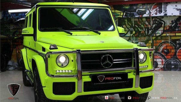 Fluro Yellow Mercedes-Benz G 63 AMG by Profoil. - 2