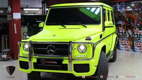Fluro Yellow Mercedes-Benz G 63 AMG by Profoil. - 3