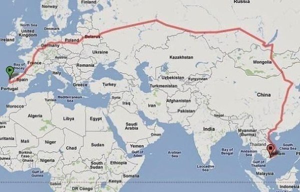 Самый долгий прямой железнодорожный маршрут в мире составляет 17 000 км и проходит через Москву.В ...
