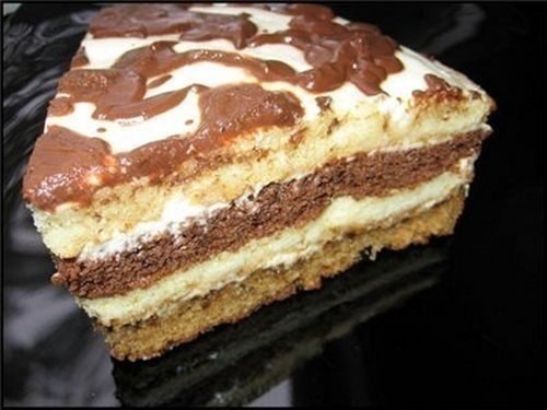 Вкусный сметанный тортик.Ингредиенты на один корж:250 грамм сметаны150 грамм сахара2 яйца1 ч.л. ...