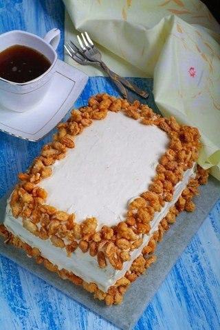 Бананово-ананасовый торт с орехами.ИнгредиентыМука пшеничная – 270 гРазрыхлитель – 1 ст.л.Сахар – ... - 2