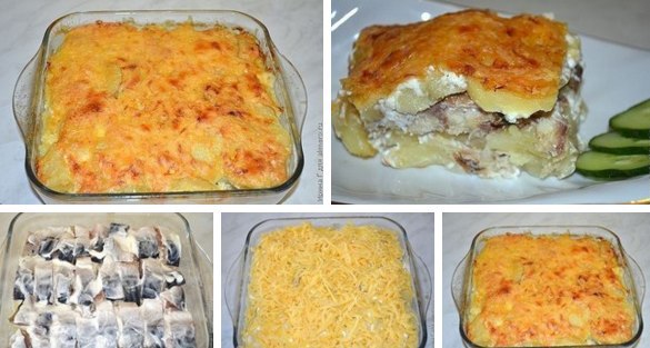 Картофельная запеканка со скумбрией.Этот рецепт поначалу мне показался немного странным. Сочетание ...