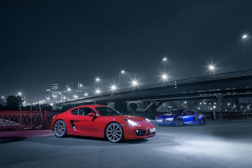 Audi R8 &amp;amp; Porsche Cayman S.