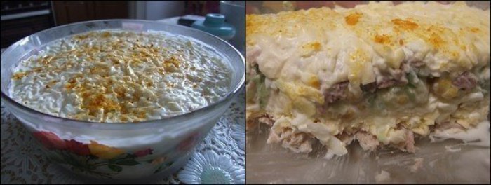 Салат "Курица под шубой" Слоями, между слоями смазать майонезом. Ингредиенты: красное мясо ...