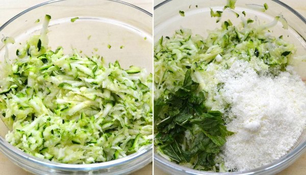 Оладьи с кабачками и сыром. Вкуснейшие оладьи на молоке с добавлением в тесто измельченных листьев ... - 5