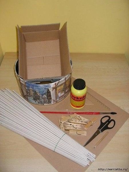 Плетем корзинки из газет. - 2