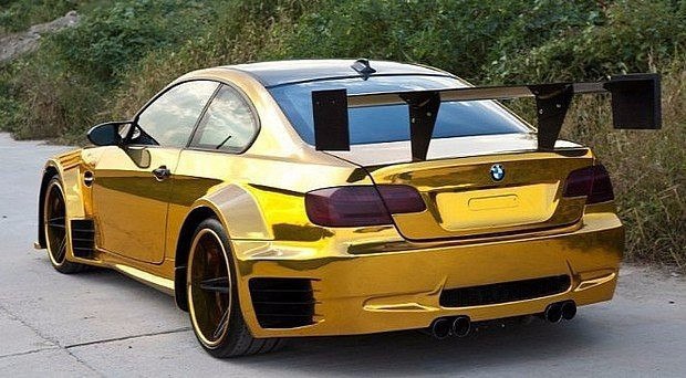 Widebody Golden BMW M3 E46 with Lambo-style Doors