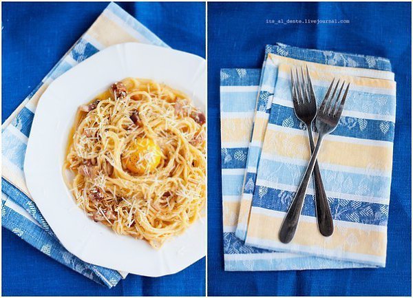 Знаменитая паста родом из Рима - Spaghetti alla Carbonara. Простая, как дважды два, но до чего ...